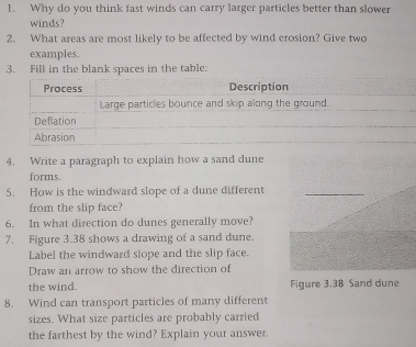 Solved: Why do you think fast winds can carry larger particles better ...