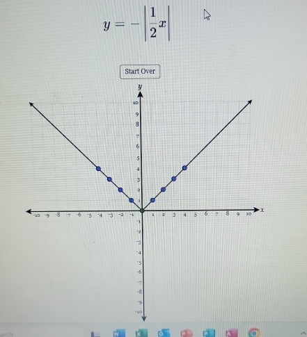 y=-| 1/2 x|
Start Over 
arch