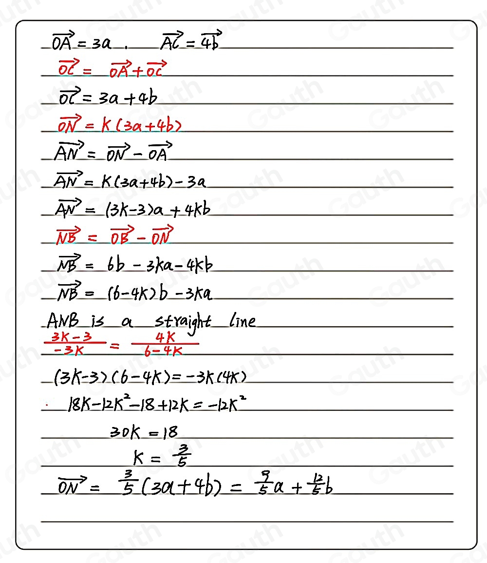 Solved: The diagram shows trapezium OACB. vector OA=3a vector OB=6b ...