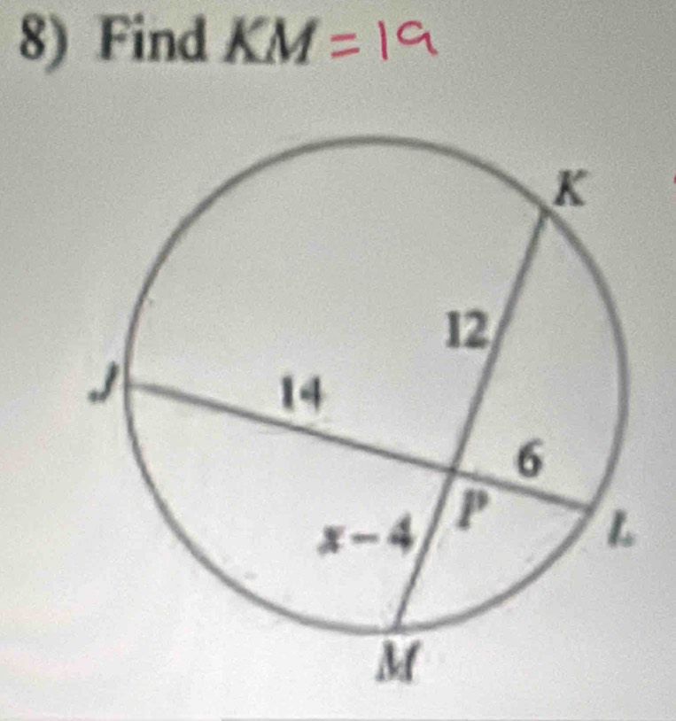 Find KM =19