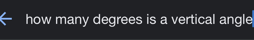 how many degrees is a vertical angle