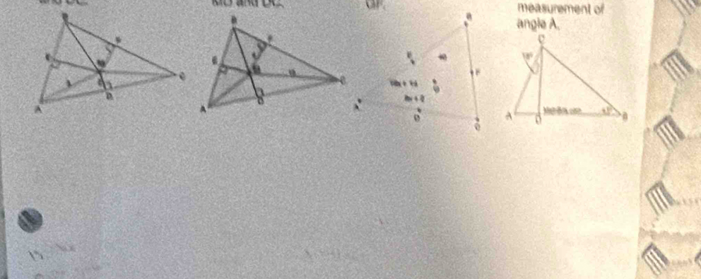 measurement of
angle A.