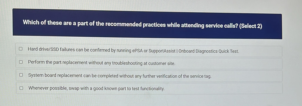Solved: Which of these are a part of the recommended practices while ...