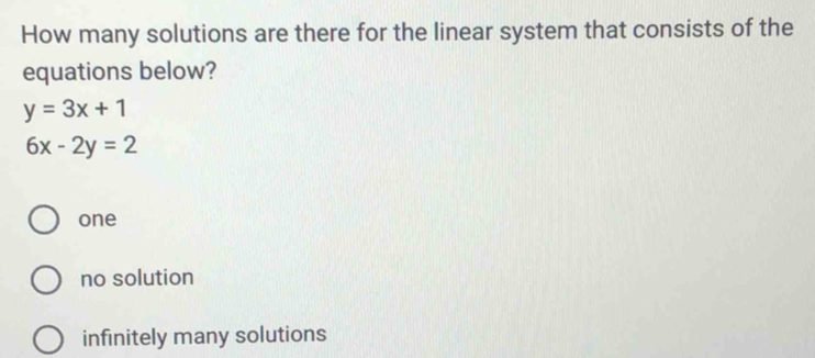 How many solutions are there for the linear system that consists of the ...
