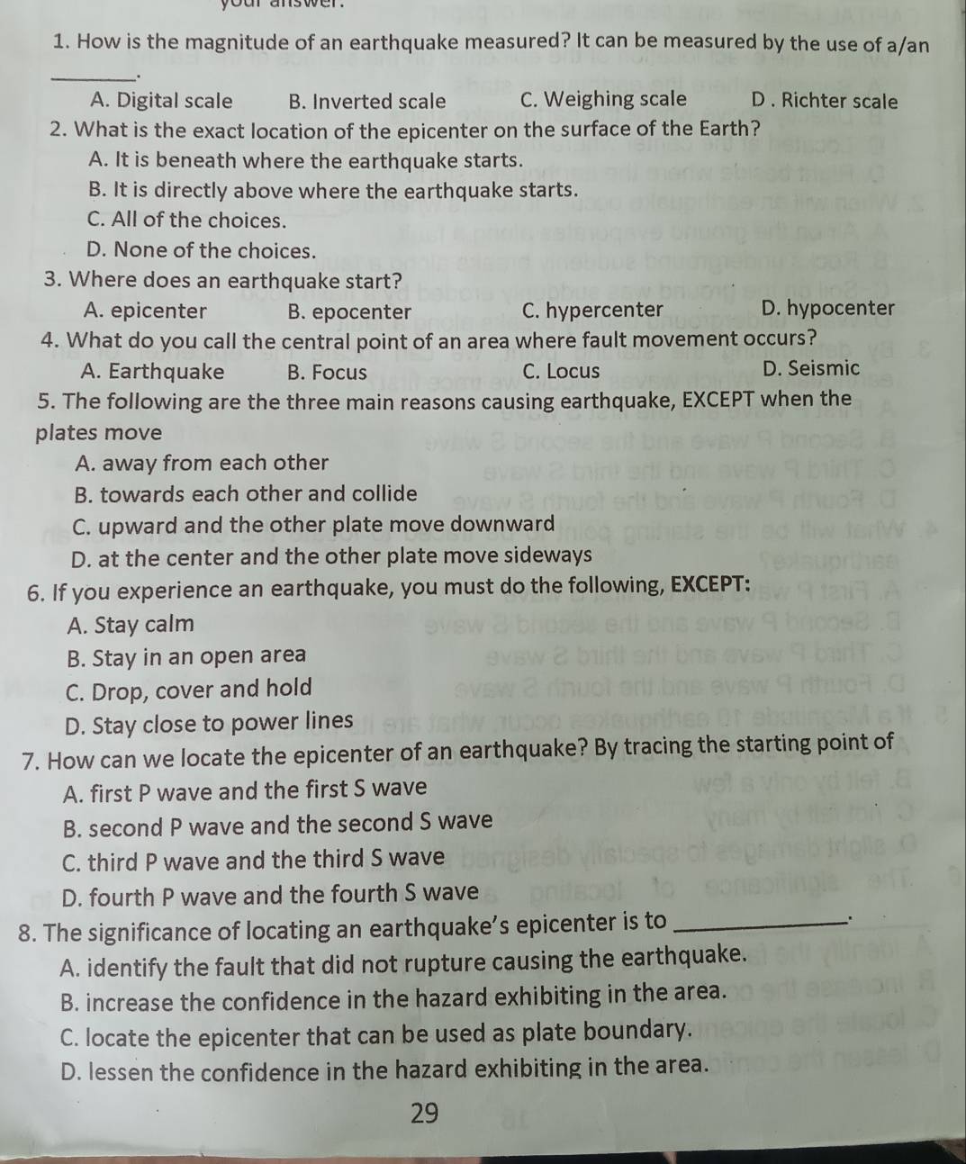Earthquake magnitude scale 8