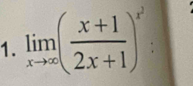 limlimits _xto ∈fty ( (x+1)/2x+1 )^x^2