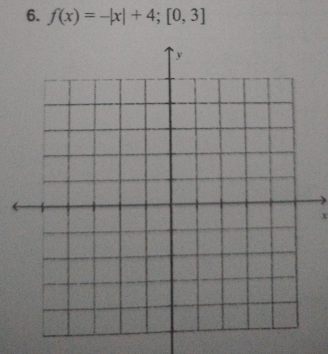 f(x)=-|x|+4; [0,3]
x