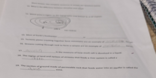 … C . 
_ 
_ 

_ 

_ 
… …… … … + ; 2… 
→>. _ e e 
_ 
h. The regtan of td ad opeon at caan cad Reale a coan cpeans i cathink a 
_ 
15. The section of ground made of permeable rock that feedt water ints a aquifar is callint the 
rone