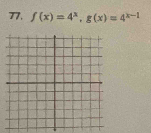 T7. f(x)=4^x, g(x)=4^(x-1)