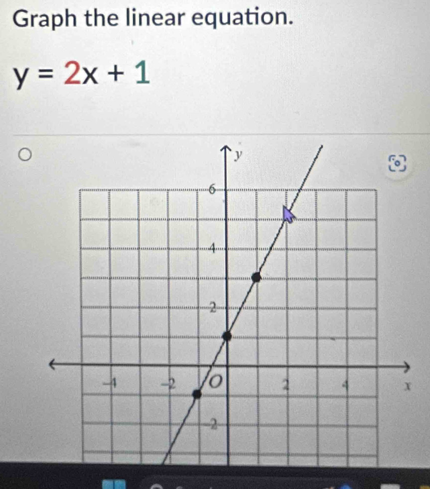 Graph the linear equation.
y=2x+1