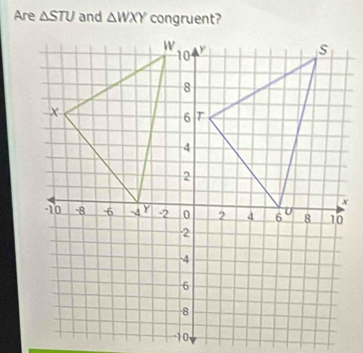 Are △ STU and △ WXY congruent?