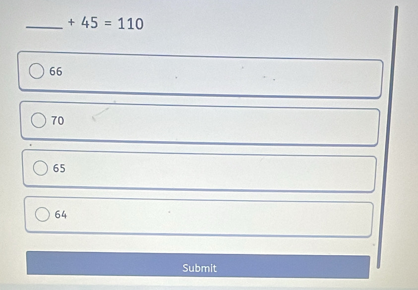 +45=110
66
70
65
64
Submit