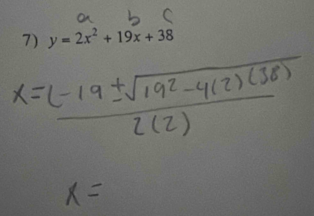 y=2x^2+19x+38