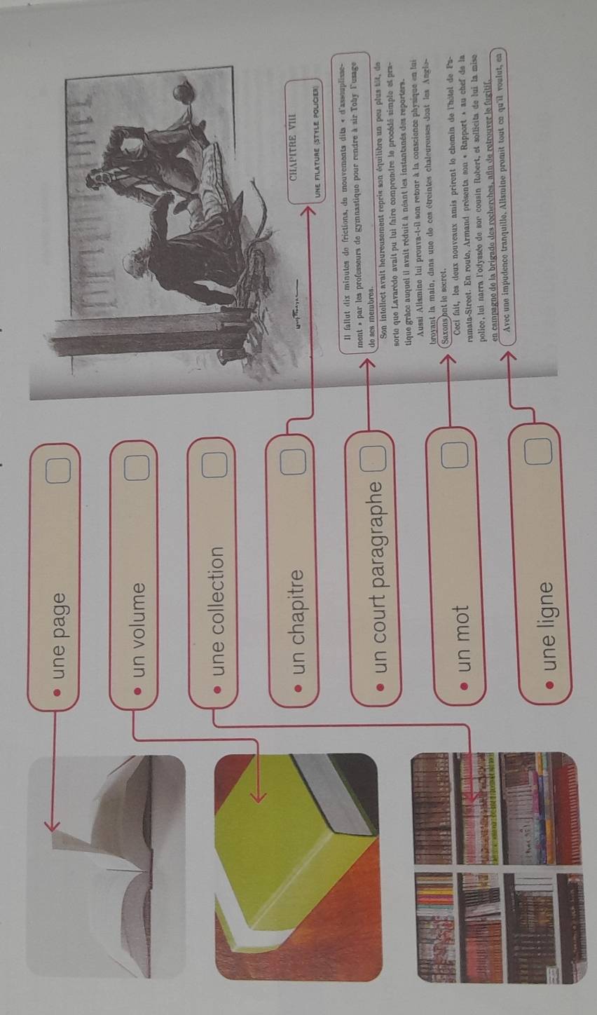 une page
un volume
une collection
un chapitre
UNE FILATURE (STYLE POLICIER)
Il fallut dix minutes de frictions, de mouvements dits « d'asseuplisse-
ment » par les professeurs de gymnastique pour rendre à sir Toby Fusage
un court paragraphe do ses membres.
Son intellect avait heureusement repris son équilibre un peu plus tôt, de
sorte que Lavarède avait pu lui faire comprendre le procédé simple et pra-
tique grâce auquel il avait réduit à néant les instantanés des reporters.
Aussi Allsmine lui prouva-t-il son retour à la conscience physique en lui
broyant la main, dans une de ces étreintes chaleureuses doat les Angle-
Saxons out le secret.
un mot Ceci fait, les deux nouveaux amis prirent le chemin de l'hôtel de Pa-
ramata-Street. En route, Armand présenta son « Rapport » au chef de la
police, lui narra l'odyssée de sor cousin Robert, et sollicita de lui la mise
en campagne de la brigado des recherches, añn de retrouver le fugitif.
Avec une impudence tranquille, Allsmine promit tout co qu'il voulut, en
une ligne