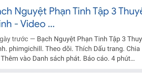 nch Nguyệt Phạn Tinh Tập 3 Thuyê 
inh - Video ... 
gày trước - Bạch Nguyệt Phạn Tinh Tập 3 Thuy 
nh. phimgichill. Theo dõi. Thích Dấu trang. Chia 
Thêm vào Danh sách phát. Báo cáo. 4 phút...