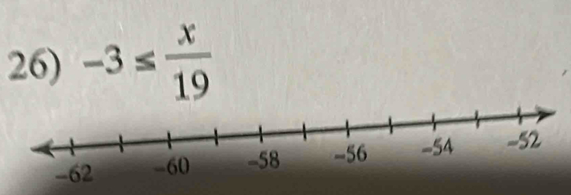 -3≤  x/19 