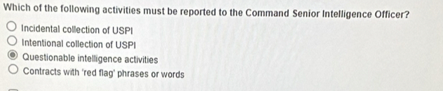 Solved: Which of the following activities must be reported to the ...
