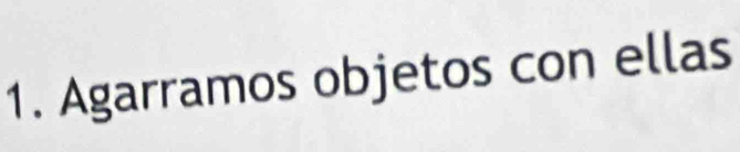 Agarramos objetos con ellas
