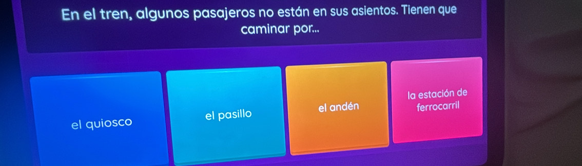 Solved: En el tren, algunos pasajeros no están en sus asientos. Tienen ...