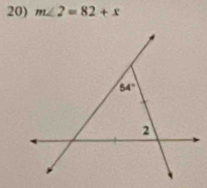 m∠ 2=82+x