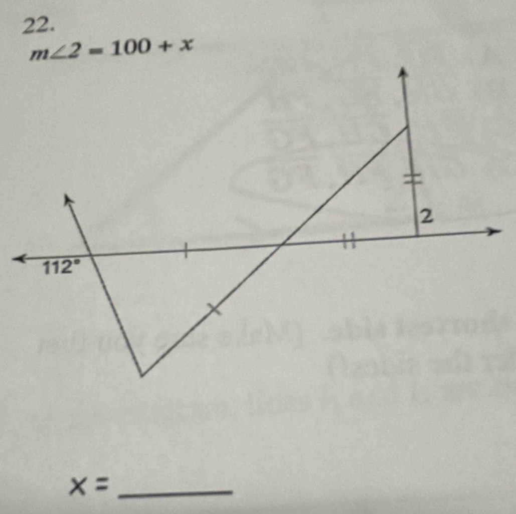 m∠ 2=100+x
_ x=