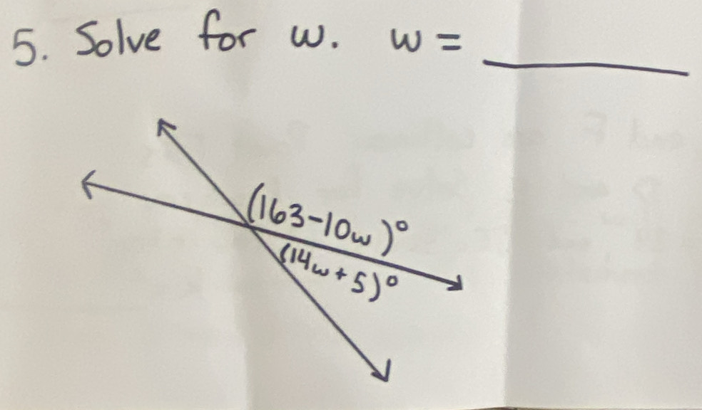 Solve for w. w= _