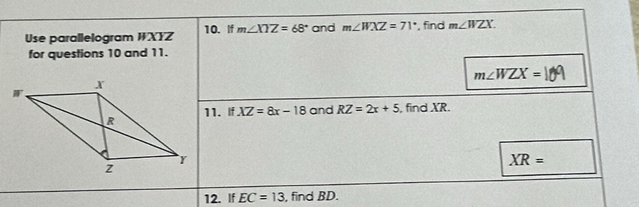 If EC=13 , find B