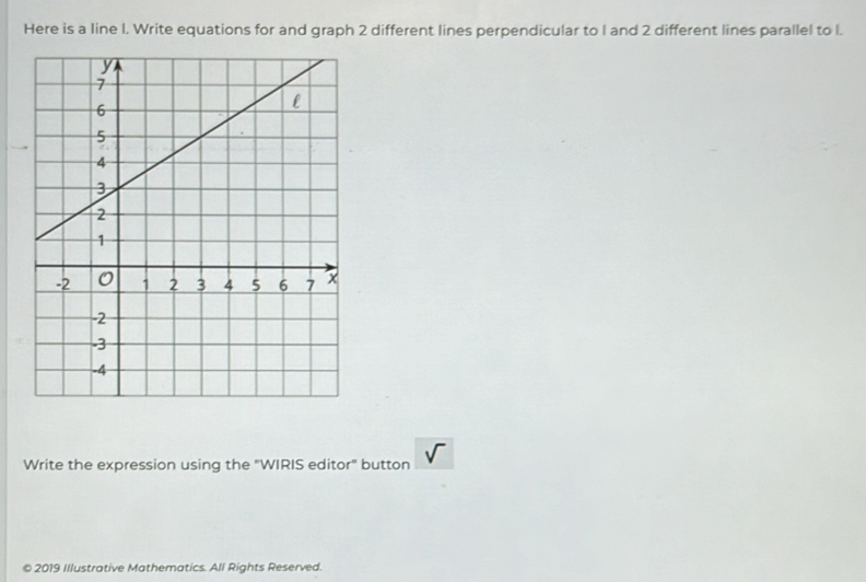 Solved: Here is a line I. Write equations for and graph 2 different ...