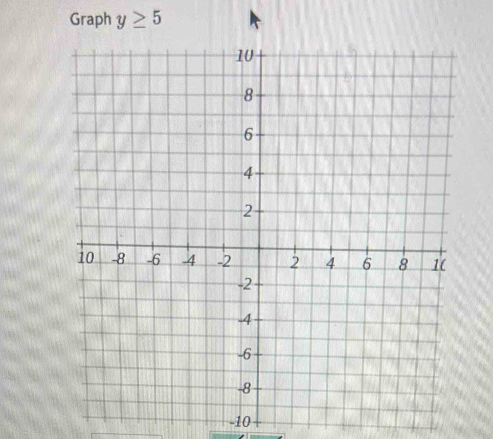 Graph y≥ 5
-10