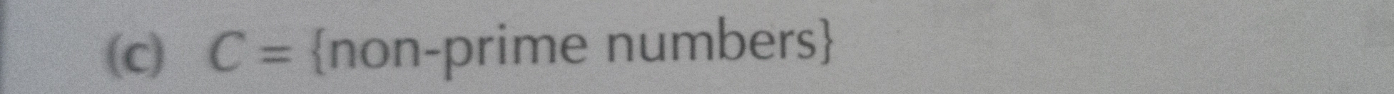 C= non-prime numbers