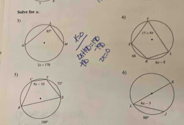 ? K
Solve for x.
3)
4)
5)
6)