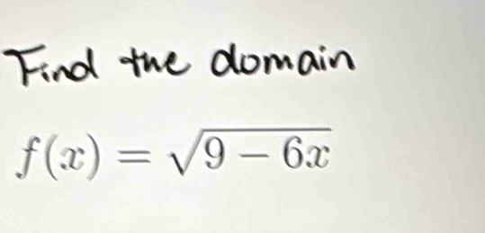 f(x)=sqrt(9-6x)