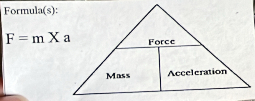 Formula(s):
F=m* a