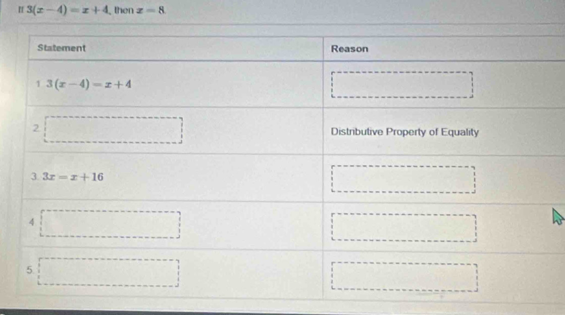 3(x-4)=x+4 then x=8.