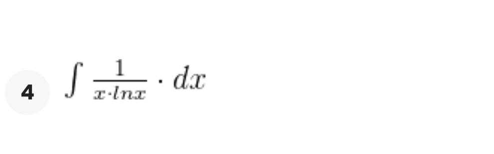 4 ∈t  1/x· ln x · dx