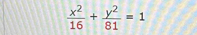  x^2/16 + y^2/81 =1