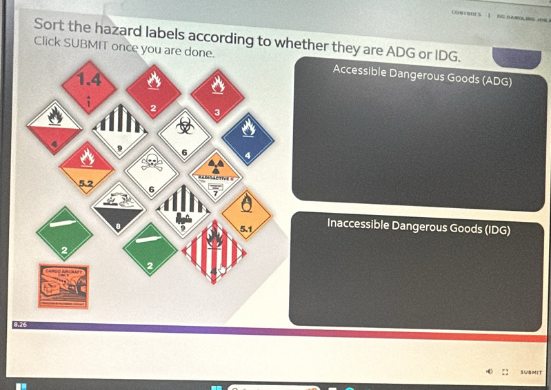 Solved: COATBOES | DG.BANDLNG JOB Sort the hazard labels according to ...