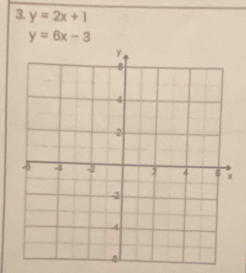 y=2x+1
y=6x-3