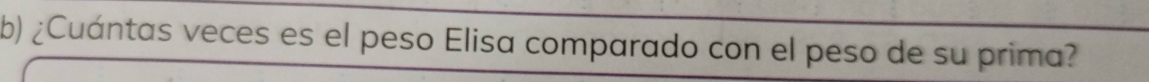 ¿Cuántas veces es el peso Elisa comparado con el peso de su prima?