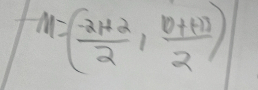 M=( (-21+2)/2 , (10+(-1))/2 )