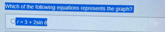 Which of the following equations represents the graph?
r=3+2sin a