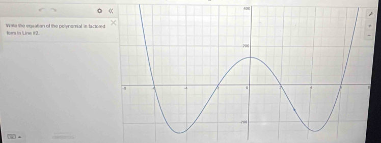 Write the equation of the polynomial in factored 
form in Line # 2.