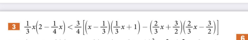 3  1/3 x(2- 1/4 x)
6