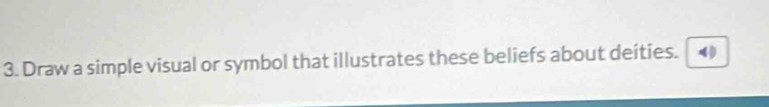 Draw a simple visual or symbol that illustrates these beliefs about deities. 4
