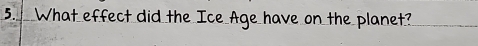 What effect did the Ice Age have on the planet?