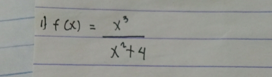 11 f(x)= x^3/x^2+4 