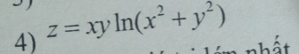 z=xyln (x^2+y^2)
hật