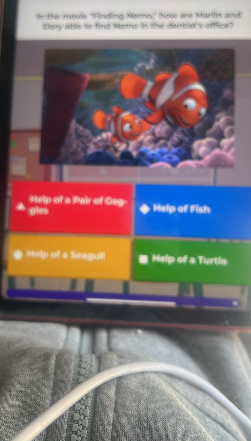 Solved: in the movie 'Finding Nemo