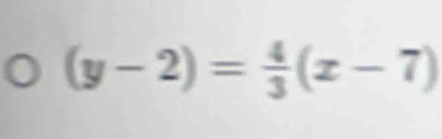 (y-2)= 4/3 (x-7)