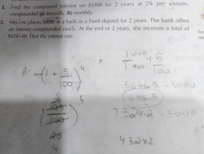 Solved: Find the compound interest on $1500 for 2 years at 2% per annum ...